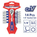 SOCKET SET 14PCS 1/4