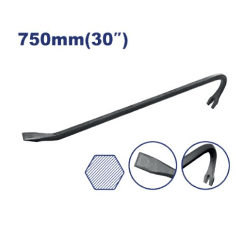 WRECKING BAR LENGTH 750MM HANDLE SIZE 18MM EMQB1375 EMTOP