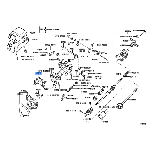 TOYOTA 45280-35220 Genuine Steering Column Bracket Upper