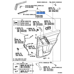 TOYOTA 4Runner GX460 Left Rear Door Belt Weatherstrip 2010-2023