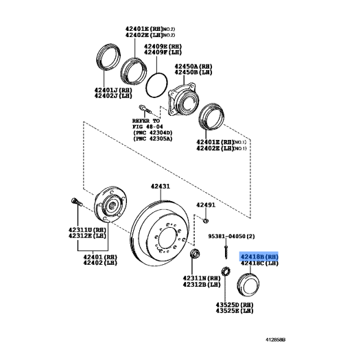 TOYOTA Front Axle Hub Grease Cap