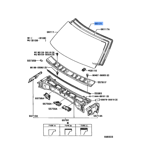 Weatherstrip, Door Glass