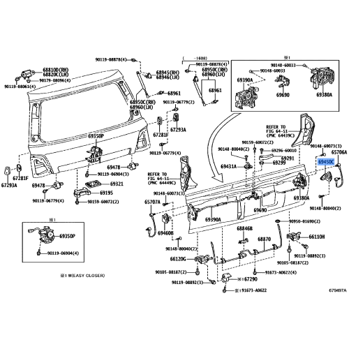 Toyota Land Cruiser Back Door Lock Striker Assembly RH 69450-60040