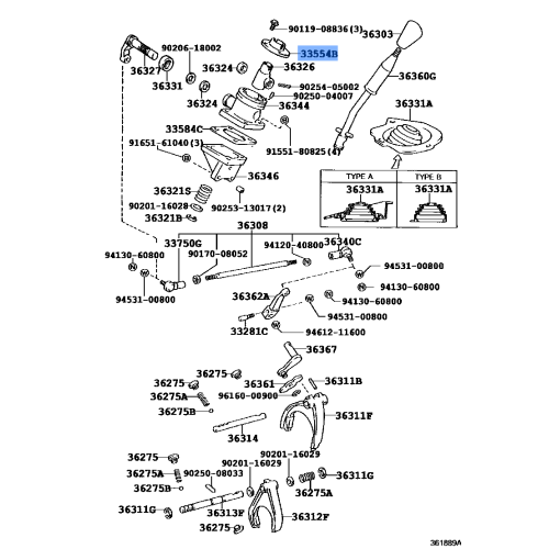 Toyota Transfer Shift Lever Cap 33554-60081