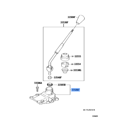 Retainer Sub-Assy, Control Shift Lever (For Floor Shift) - Toyota Land Cruiser