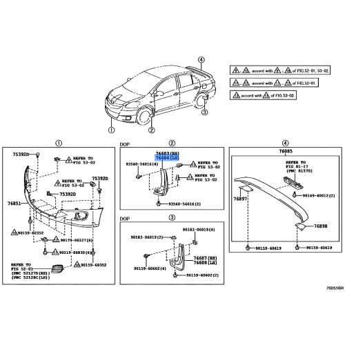 Toyota Mudguard Sub-Assy, Front Fender, LH 76622-52090