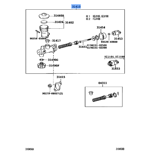 Genuine Toyota Cylinder Assy Clutch Master 31410-60600 OEM