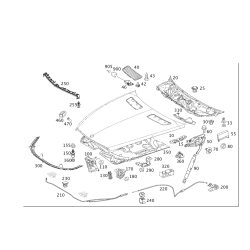 Front Hood Upper Grill Vent - Mercedes-Benz S550 (W221) 2007-2013, Right Side