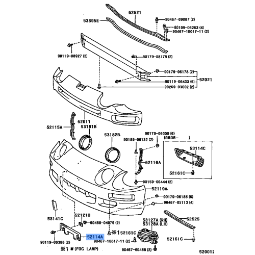 Bumper Bracket - Toyota (52114-33520) Front