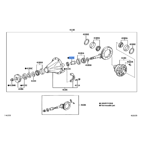 TOYOTA SUPRA MA70 4RUNNER Rear Differential Bearing Pinion Spacer 41231-24010