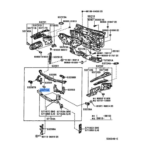 TOYOTA SUPPORT RADIATOR 53213-06070