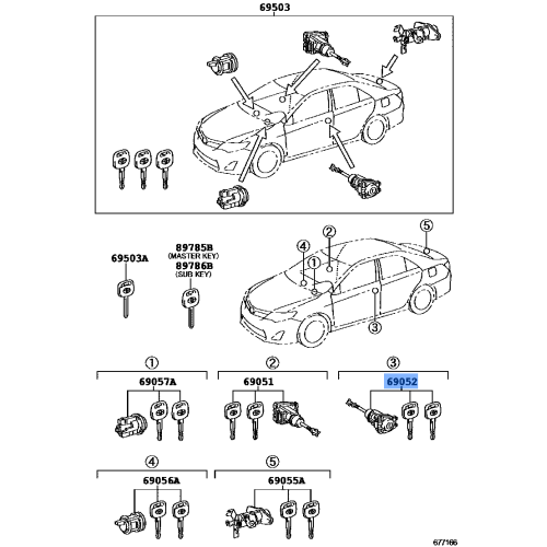 Cylinder And Key Set Lh