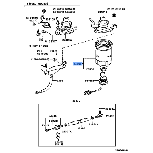 NEW OEM Toyota Fuel Filter 23304-78370 Dyna W04D