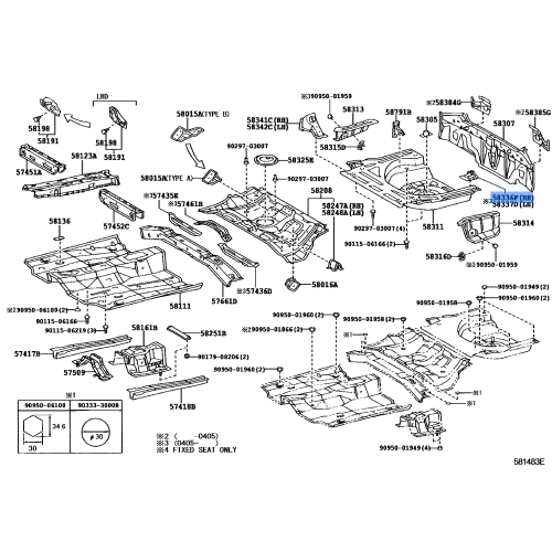 Toyota REINFORCEMENT, REAR FLOOR PAN, RH
