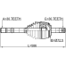 shaft assembly, outer cv joint 30x584x30