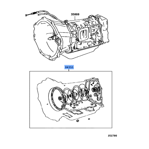 Toyota Automatic Transmission Overhaul Gasket Kit 04351-60110