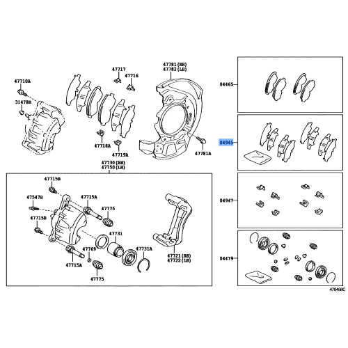 Toyota Front Anti Squeal Shim Kit 04945-42030
