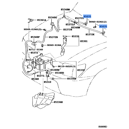 Genuine Toyota Lexus Front Windshield Washer Nozzle 85381-12400