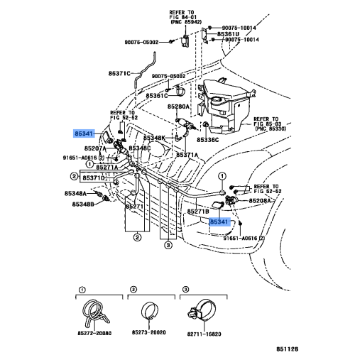 Toyota OEM Genuine NOZZLE, HEADLAMP CLEANER WASHER 85381-60090