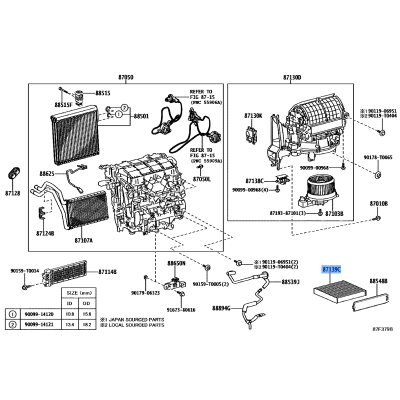 Toyota Cabin Air Refiner Element 87139-0K040 fits: Fortuner, Innova and More