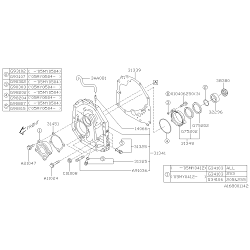 SUBARU 806341060 Genuine Automatic Transmission Input Shaft Bearing