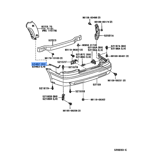 PAD REAR BUMPER LH