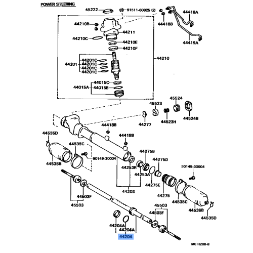 Power Steering Rack Sub Assembly - Toyota Cressida 1984-1988