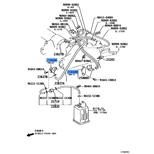 Vacuum Switching Valve Assy No.2 - Toyota Land Cruiser Prado & Hilux Surf