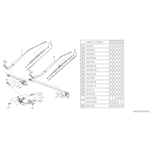 SUBARU 86542AA040 Genuine Windshield Wiper Blade