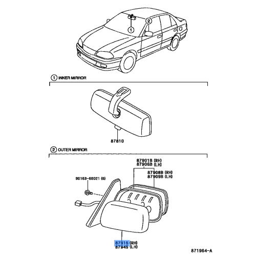 Cover Assy, Outer Mirror