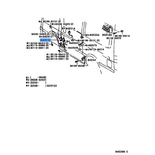Junction, Slide Door Control Male - Toyota 84261-26071