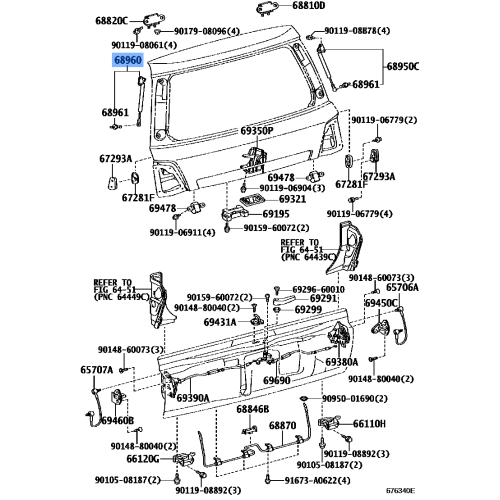 Toyota OEM Genuine STAY ASSY, BACK DOOR, LH