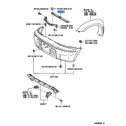 Toyota Bumper Cover Support Rail Grommet 52526-60040