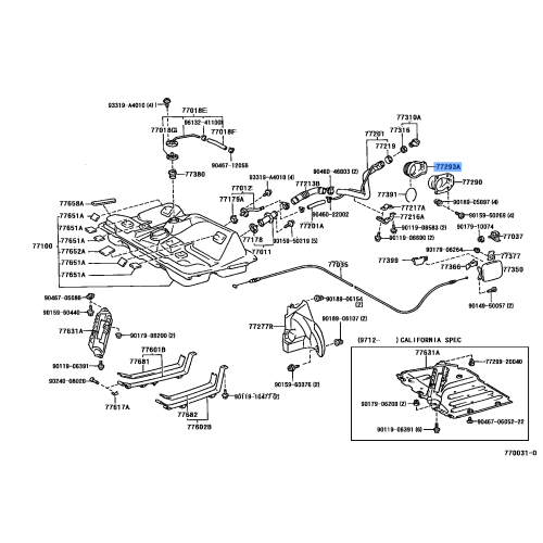 Fuel Tank Filler Pipe Shield No. 3 - Toyota 77293-12030
