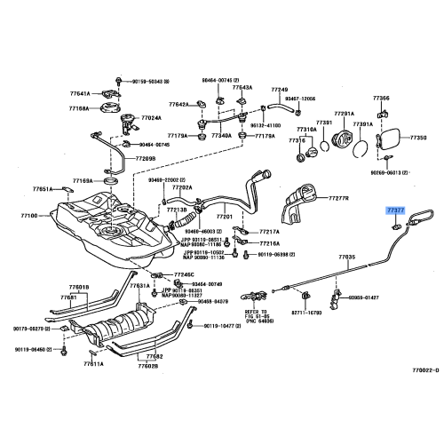 Toyota OEM Genuine RETAINER, FUEL FILLER OPENING LID LOCK