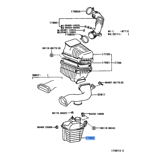TOYOTA 17893-21030 Genuine Intake Air Resonator