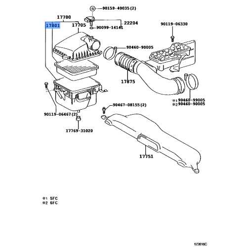 Toyota Engine Air Filter 17801-50030 fits: Lexus, Crown Majesta