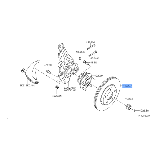 Nissan Genuine 40206-JA00A Front Brake Disc Rotor Fits Altima / Maxima  and More