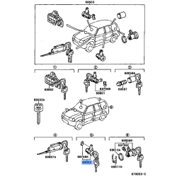 Door Lock Cylinder & Key Set - Toyota Yaris Hatchback 2007-2011 Left Hand