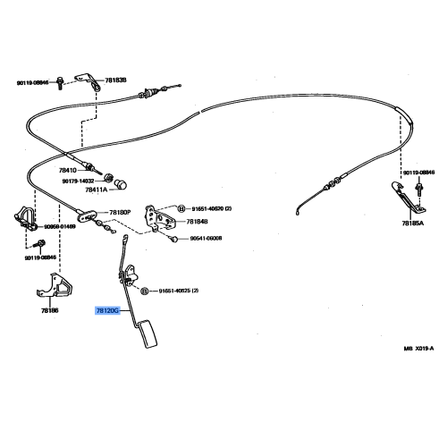Toyota Land Cruiser FZJ80 1FZ Accelerator Pedal Rod Assembly