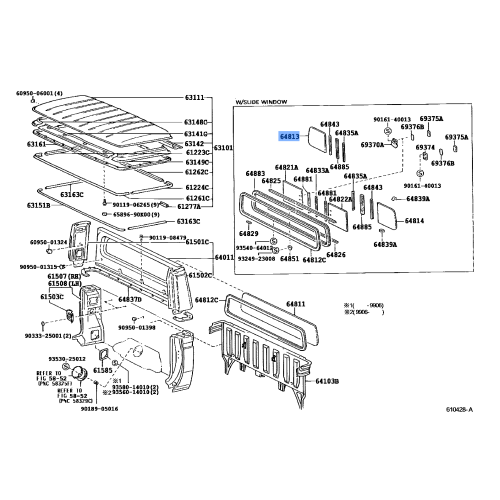 Glass, Back Window Corner, RH - Toyota Pickup/4Runner (1984-1995)