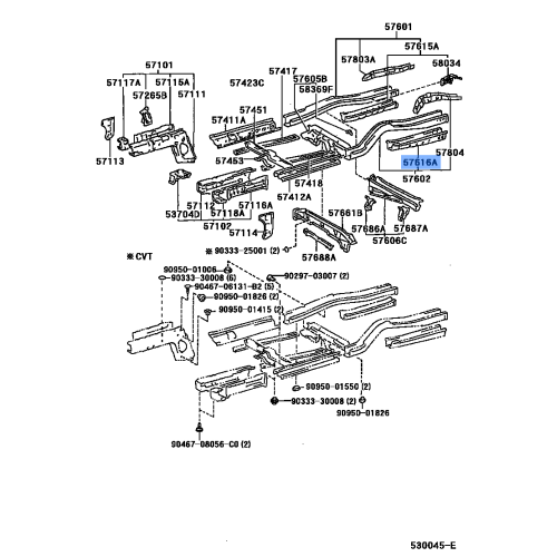 Rear Floor Side Member - Toyota Camry 2002-2006, Rear Left Hand