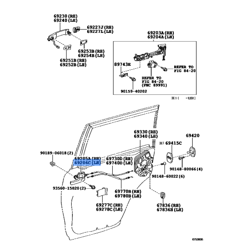 Toyota Genuine Front Door Inside Handle Sub-Assy LH 69206-60120