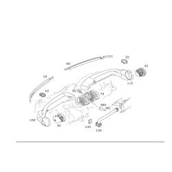 Dash Panel - Mercedes-Benz SL550 SL500 R230, Left Side Dash Air A/C Vent Nozzle 2308300154