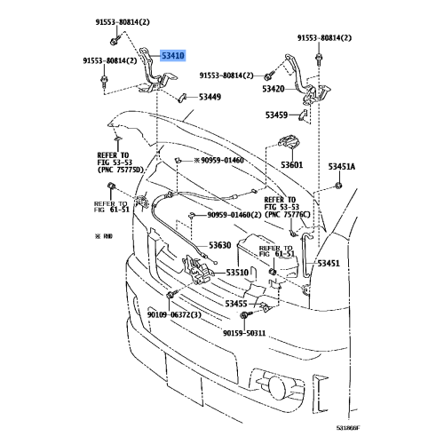 Hinge Assy Hood Rh