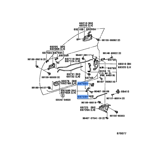 Toyota Door Lock Control Link Snap (For Rear Door Inside Handle)