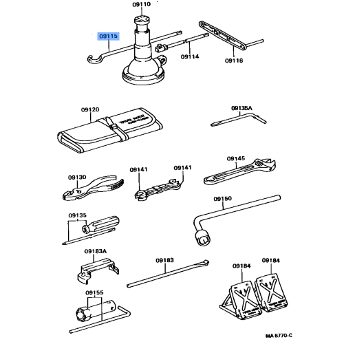 TOYOTA HILUX LN110L '93-97 Genuine Jack Handle Rod Sub-Assy 09115-60030 OEM