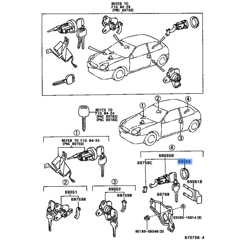 Toyota PAD, BACK DOOR LOCK CYLINDER