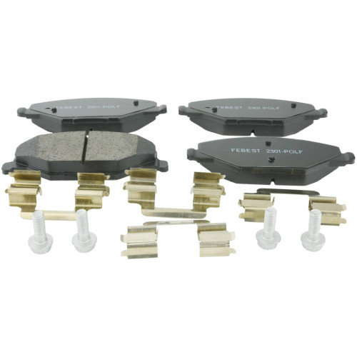 pad kit, disc brake, front - kit (including bolts, with anti-rattle spring)