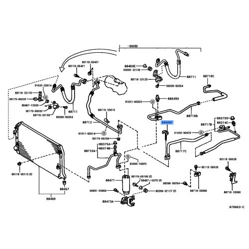Toyota Genuine Bracket Cooler Refrigerant Hose No.2